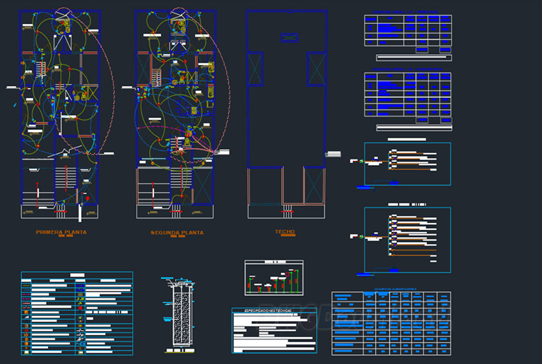 دانلود فایل اتوکد تأسیسات برق یک خانه DWG | Electrical Installations of a House برای AutoCAD